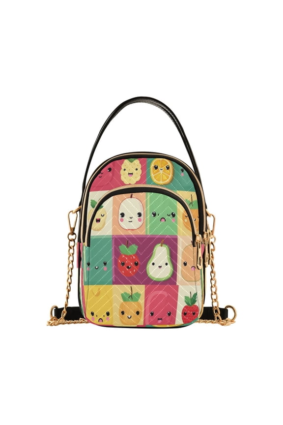 Chain Crossbody Bags for Women Cute Fruits Shoulder Handbag Phone Purse