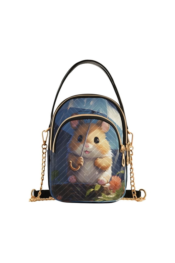 Chain Crossbody Bags for Women Cute Mouse with Umbrella Shoulder Handbag Phone Purse
