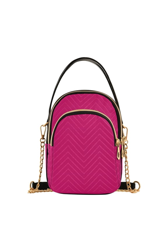 Chain Crossbody Bags for Women Deep Pink Shoulder Handbag Phone Purse