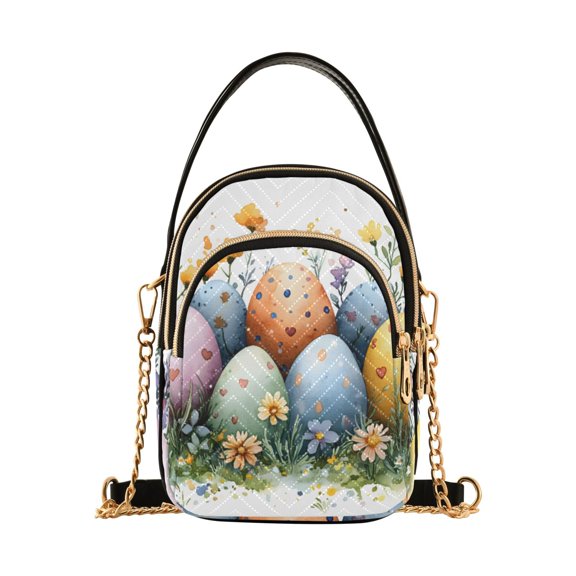 ALAZA Chain Crossbody Bags for Women Eggs Shoulder Handbag Phone Purse