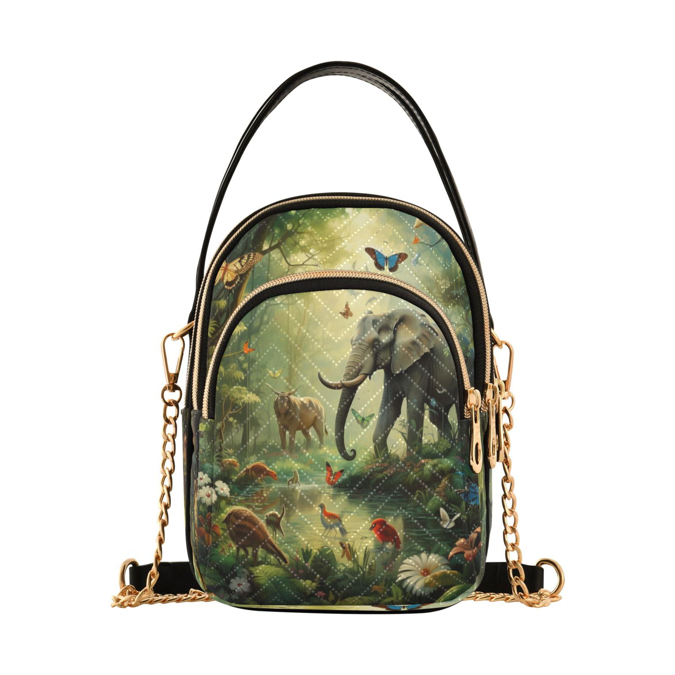 Unique Quilted Cat Backpack Bag Elephant Design Interior Quilted Tote Bags Elephant - Etsy main image 2