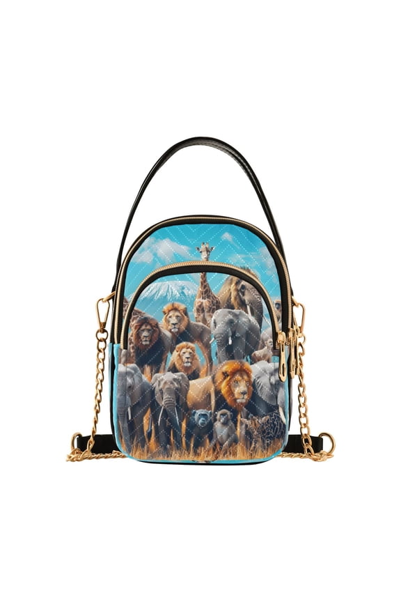 Chain Crossbody Bags for Women Elephant Lion Giraffe Shoulder Handbag Phone Purse