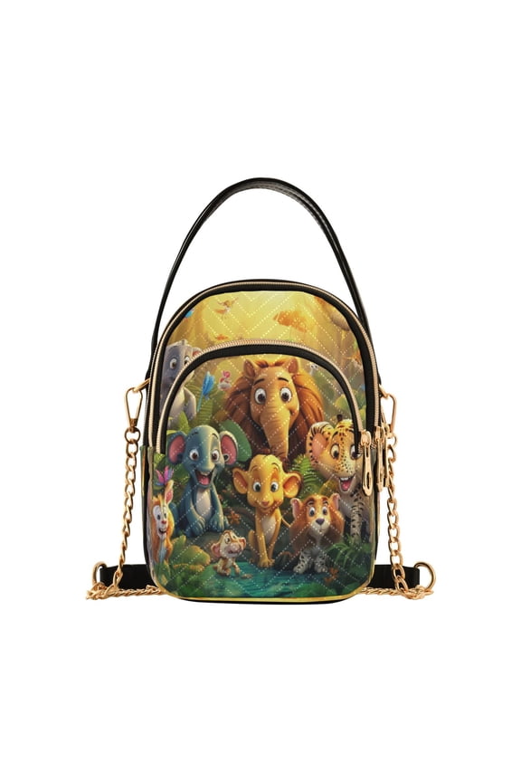 Chain Crossbody Bags for Women Elephant in Forest Shoulder Handbag Phone Purse