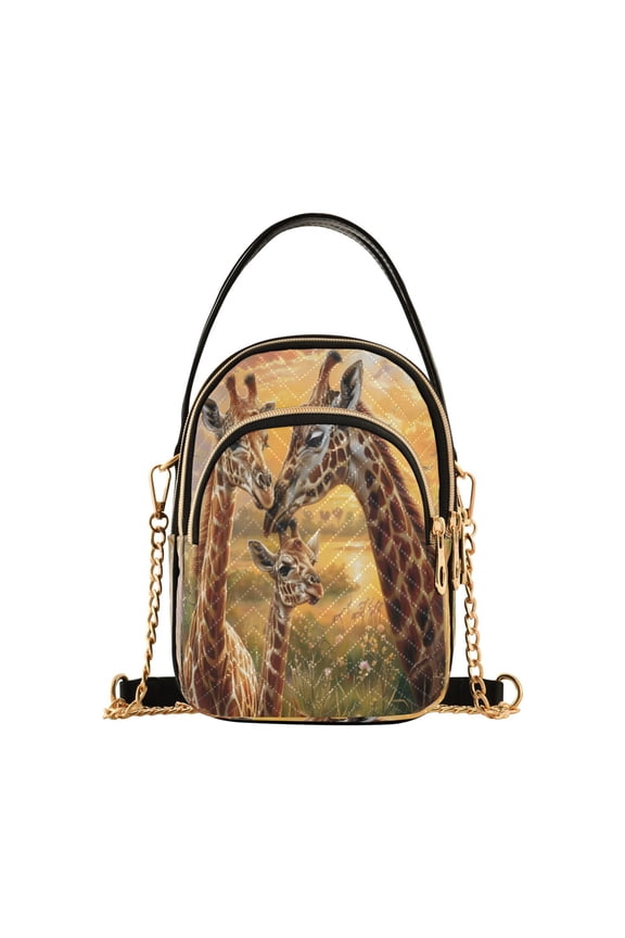 Chain Crossbody Bags for Women Giraffes on Grassland Shoulder Handbag Phone Purse