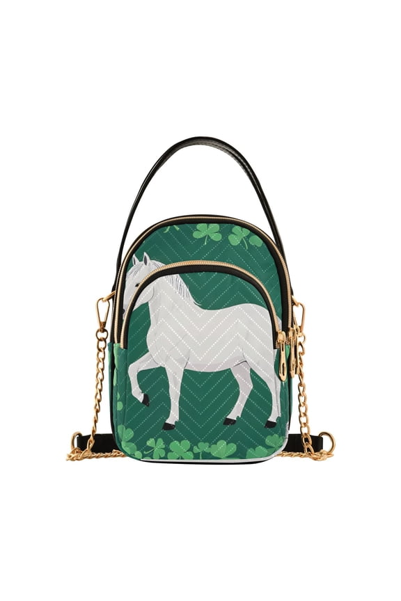 Chain Crossbody Bags for Women Horse in Clover Shoulder Handbag Phone Purse