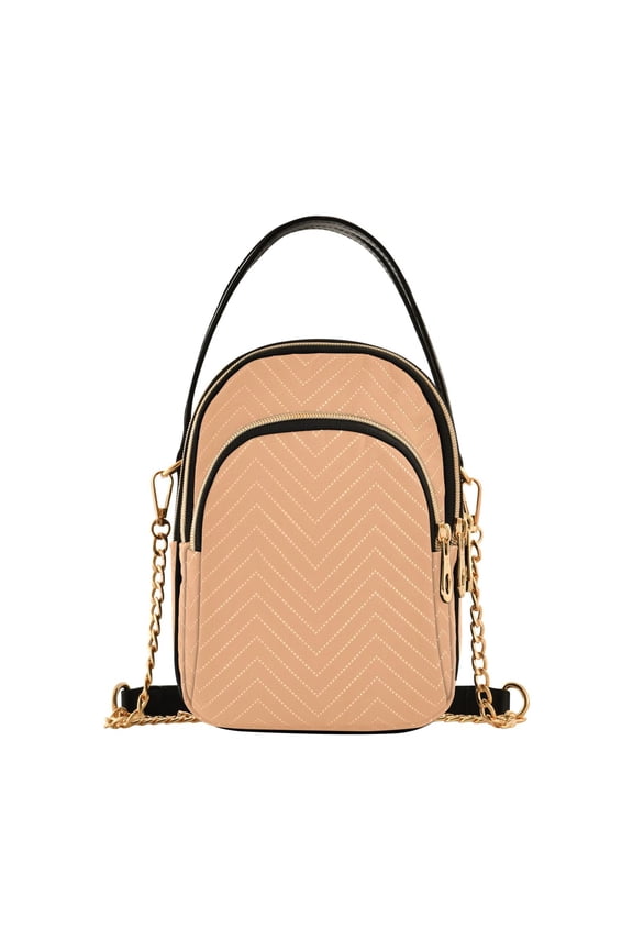 Chain Crossbody Bags for Women Light Orange Shoulder Handbag Phone Purse