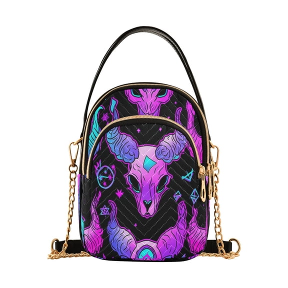 ALAZA Chain Crossbody Bags for Women Magic Devil Print Shoulder Handbag Phone Purse