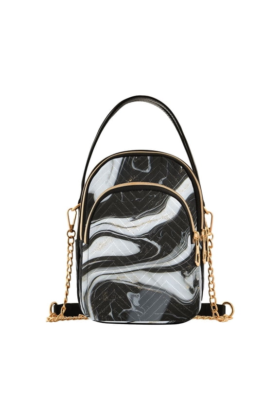 Chain Crossbody Bags for Women Marble-1 Pattern Shoulder Handbag Phone Purse