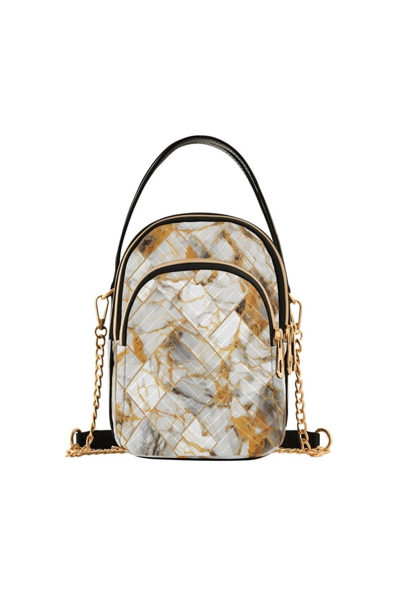 Chain Crossbody Bags for Women Marble Golden Shoulder Handbag Phone Purse