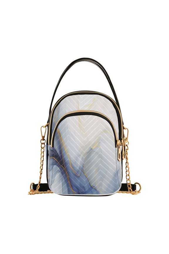Chain Crossbody Bags for Women Marble Pattern Shoulder Handbag Phone Purse