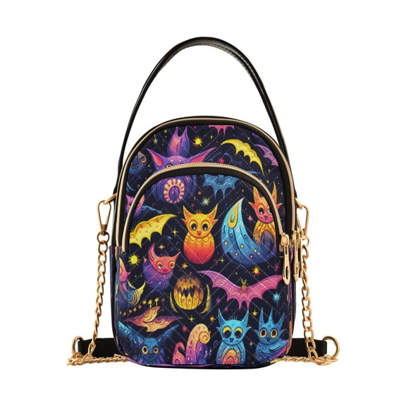 ALAZA Chain Crossbody Bags for Women Owls and Bats Magic Devil Shoulder Handbag Phone Purse