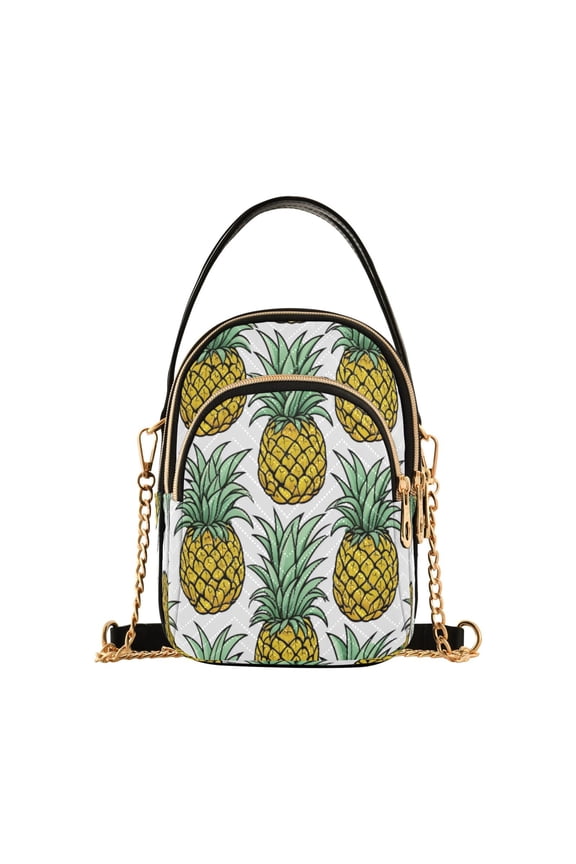 Chain Crossbody Bags for Women Pineapple Shoulder Handbag Phone Purse