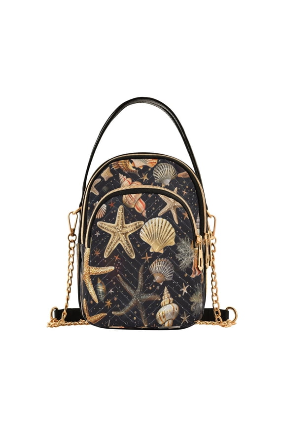 Chain Crossbody Bags for Women Sea Shells Stars Coral Shoulder Handbag Phone Purse