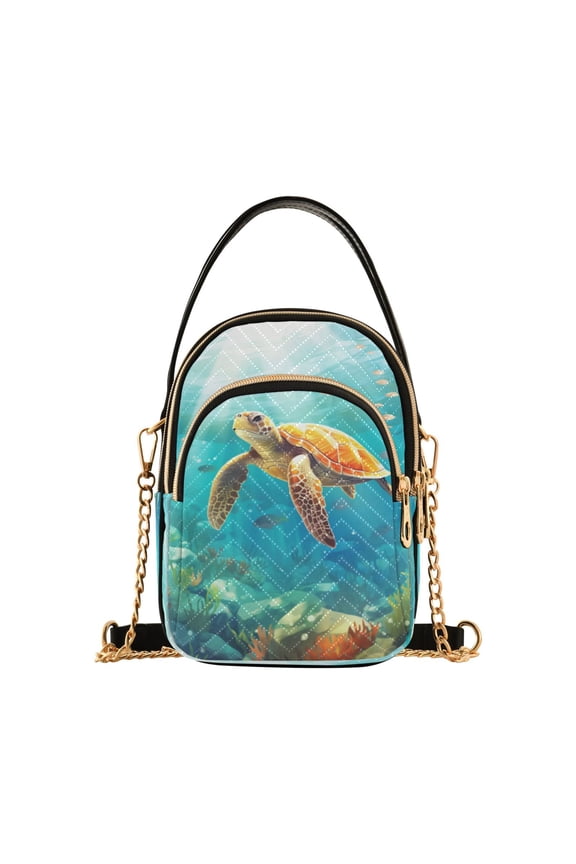 Chain Crossbody Bags for Women Sea Turtle Shoulder Handbag Phone Purse
