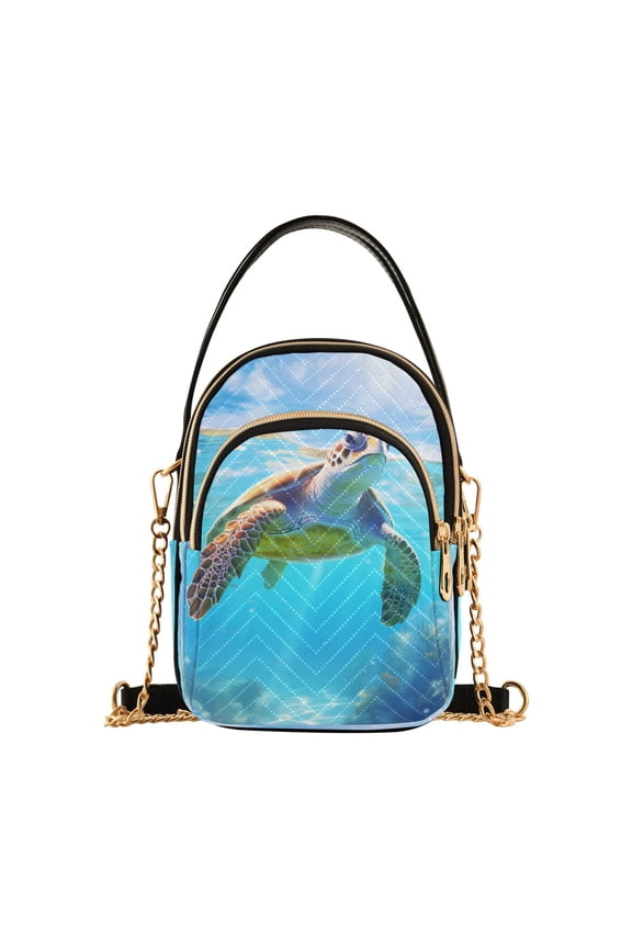 Chain Crossbody Bags for Women Sea Turtle and Sea Shoulder Handbag Phone Purse