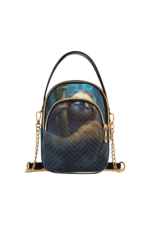 Chain Crossbody Bags for Women Sloth on Tree Shoulder Handbag Phone Purse