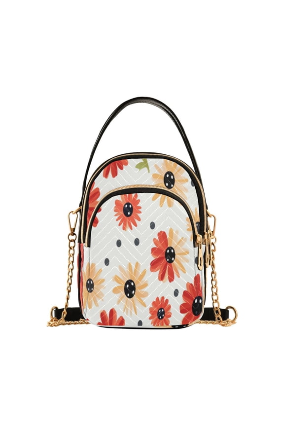 Chain Crossbody Bags for Women Spring Flowers Shoulder Handbag Phone Purse