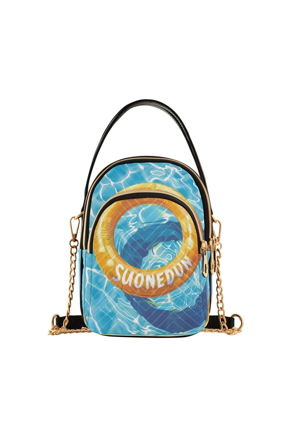 Chain Crossbody Bags for Women Swimming Circle Shoulder Handbag Phone Purse