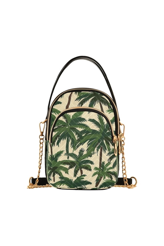 Chain Crossbody Bags for Women Tropical Palm Trees Shoulder Handbag Phone Purse