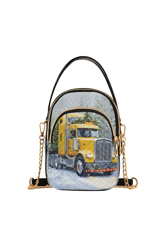 Chain Crossbody Bags for Women Truck Winter Snow Shoulder Handbag Phone Purse