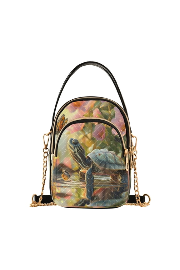 Chain Crossbody Bags for Women Turtle Butterfly Floral Shoulder Handbag Phone Purse