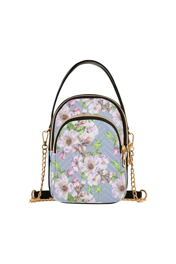Chain Crossbody Bags for Women Watercolor Spring Flowers Shoulder Handbag Phone Purse