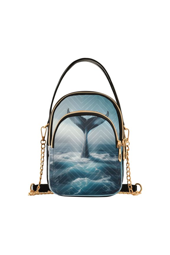 Chain Crossbody Bags for Women Whale Tail Shoulder Handbag Phone Purse