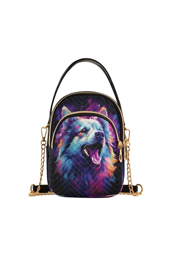 Chain Crossbody Bags for Women Wolf Abstract Cool Shoulder Handbag Phone Purse