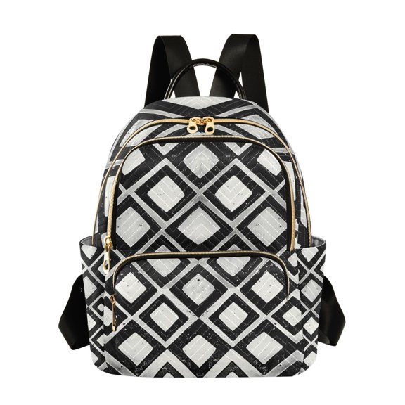 ALAZA Checkered Geometry Plaid Pattern Womens Travel Laptop Backpack Large Daypack Ladies Shoulder Bags S
