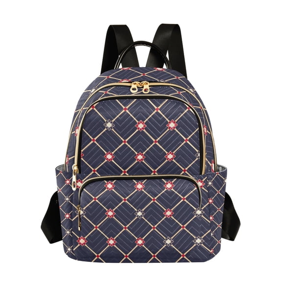 ALAZA Checkered Grid Art Pattern Womens Travel Laptop Backpack Large Daypack Ladies Shoulder Bags S
