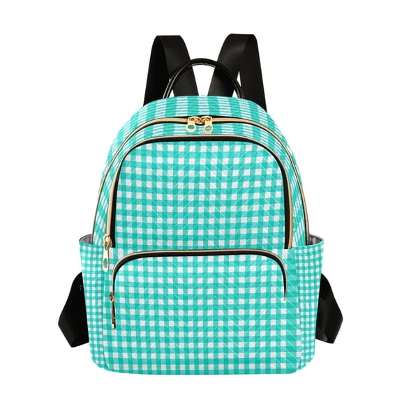 ALAZA Checkered Grid Blue Womens Travel Laptop Backpack Large Daypack Ladies Shoulder Bags M