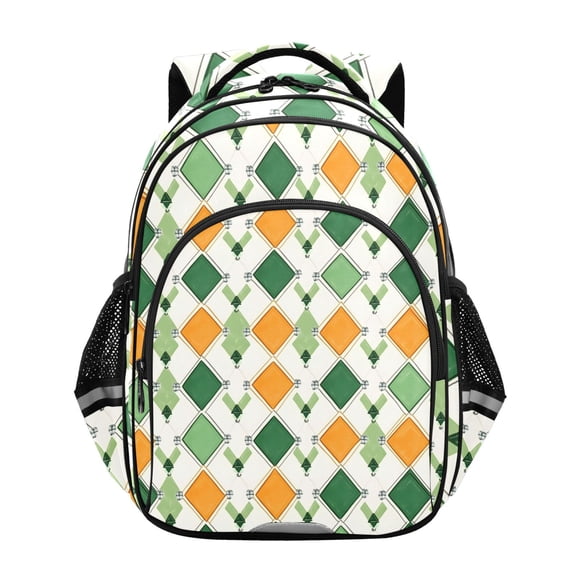 ALAZA Checkered Grid Green School Backpack Elementary Bag Bookbag Travel Rucksack