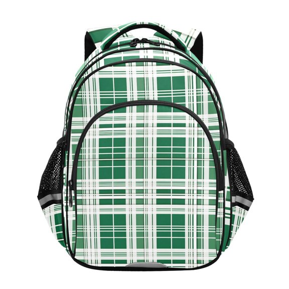 ALAZA Checkered Grid Green School Backpack Elementary Bag Bookbag Travel Rucksack