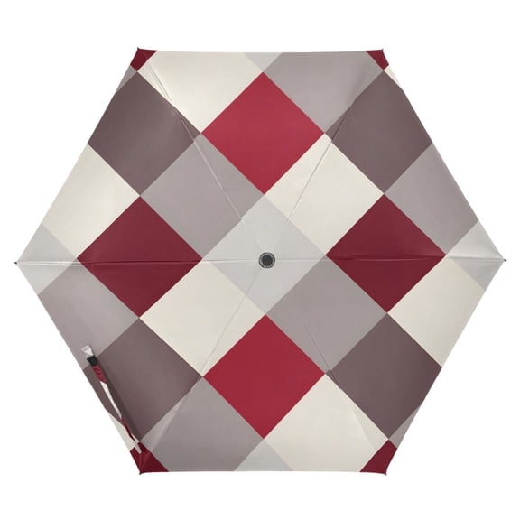 ALAZA Checkered Grid Pattern UPF 50+ Compact Folding Umbrella for Rain Travel Umbrella Packable