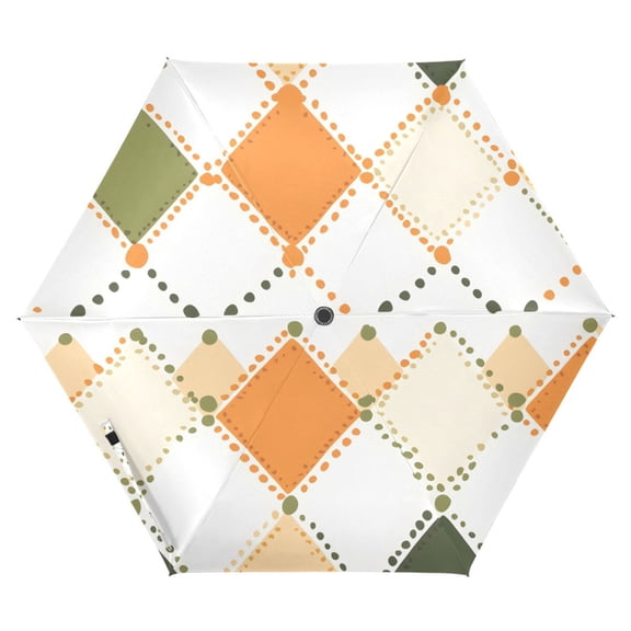 ALAZA Checkered Grid Pattern UPF 50+ Compact Folding Umbrella for Rain Travel Umbrella Packable