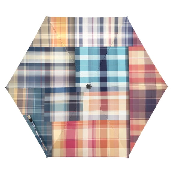ALAZA Checkered Grid Pattern-a2 UPF 50+ Compact Folding Umbrella for Rain Travel Umbrella Packable