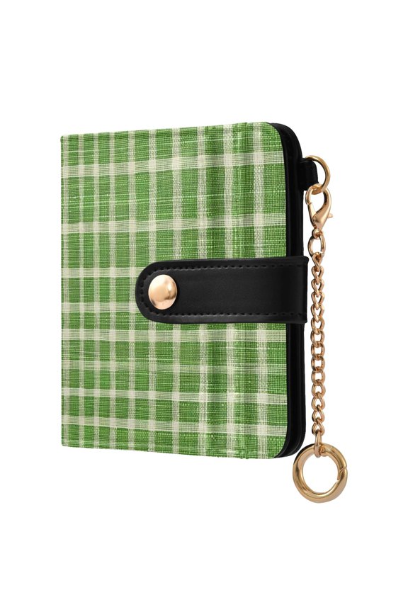 Checkered Grid-a1buffalo Checkered Pattern RFID Blocking Bifold Wallet Women Compact Card Holder with ID Window Zipper Coin Pocket