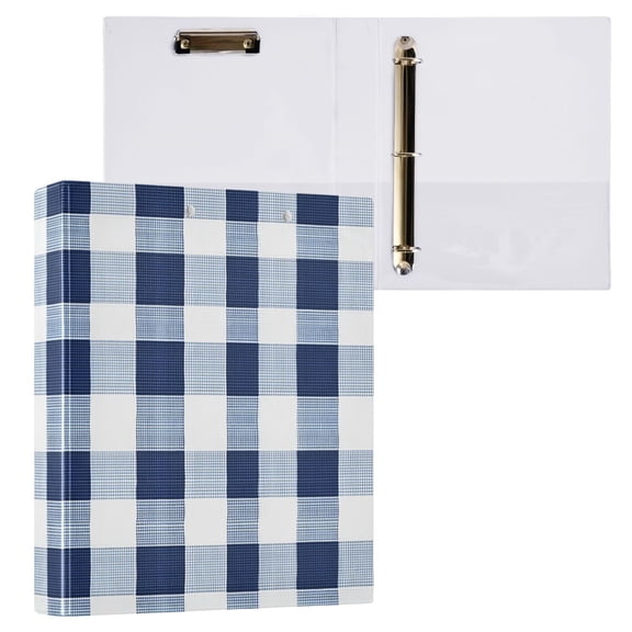 ALAZA Checkered Grid-a3 Hardcover 3 Ring Binder 1.5" Round Rings Interior Pockets Binders Organizer 1 Pack
