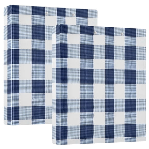 ALAZA Checkered Grid-a3 Hardcover 3 Ring Binder 1.5" Round Rings Interior Pockets Binders Organizer 2 Pack