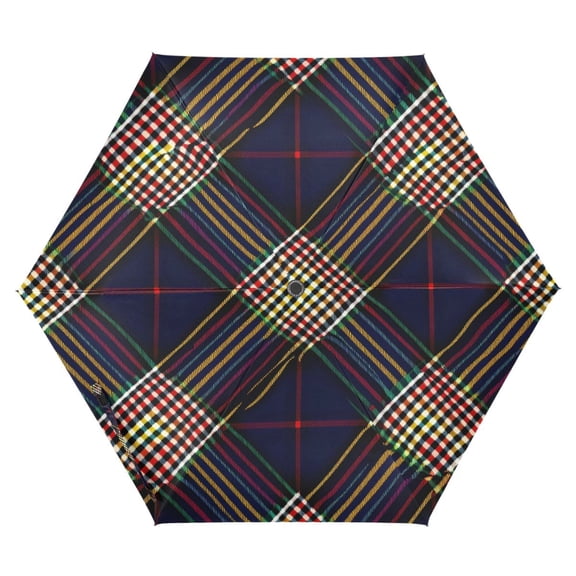 ALAZA Checkered Grid-b1 UPF 50+ Compact Folding Umbrella for Rain Travel Umbrella Packable