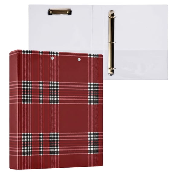 ALAZA Checkered Grid-b5 Hardcover 3 Ring Binder 1.5" Round Rings Interior Pockets Binders Organizer 1 Pack