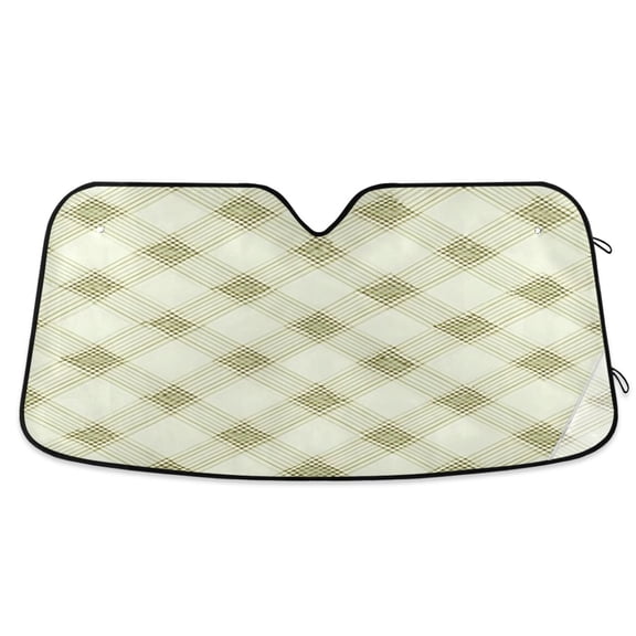 ALAZA Checkered Grid-c1 Windshield Sun Shade Car Foldable Sun Visor Block UV Rays Protector 53"x23.5"