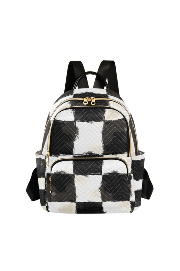 Checkered Grid-d1 Womens Travel Laptop Backpack Large Daypack Ladies Shoulder Bags S