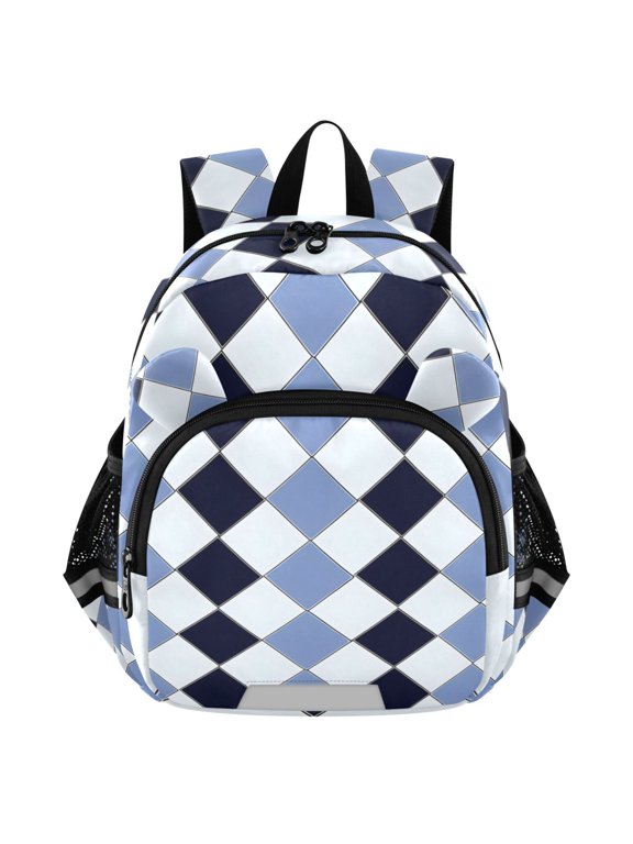 Checkered Grid-d2 Mini Backpack School Bookbag Age 3-7 Small