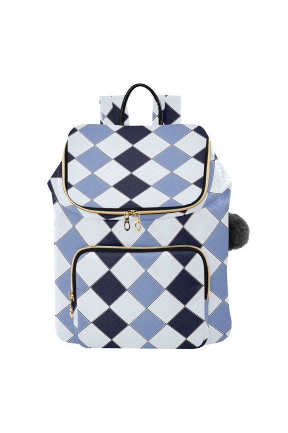 Checkered Grid-d2 Travel Backpack Laptop Bag Large Capacity Daypack