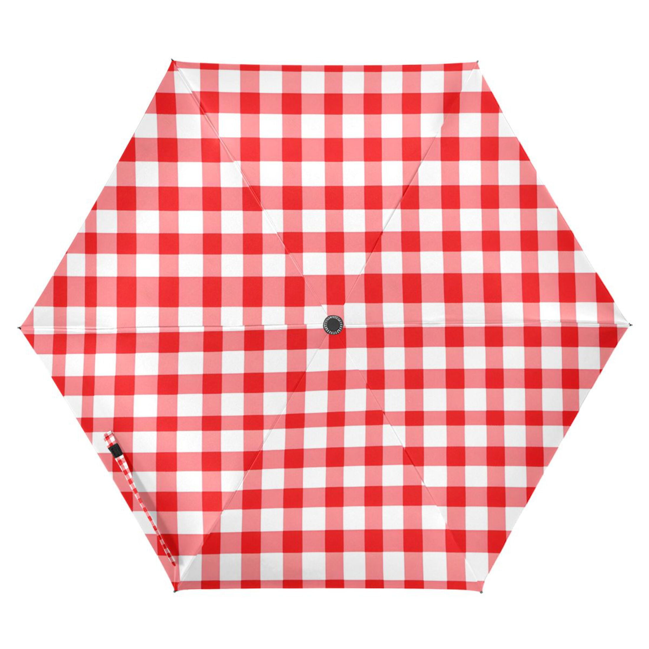 ALAZA Checkered Grid-d3 UPF 50+ Compact Folding Umbrella for Rain Travel Umbrella Packable