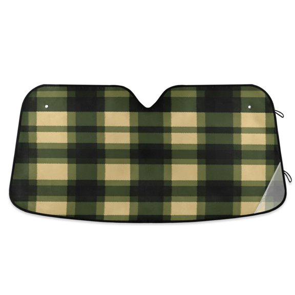 ALAZA Checkered Grid-d5 Windshield Sun Shade Car Foldable Sun Visor Block UV Rays Protector 53"x23.5"