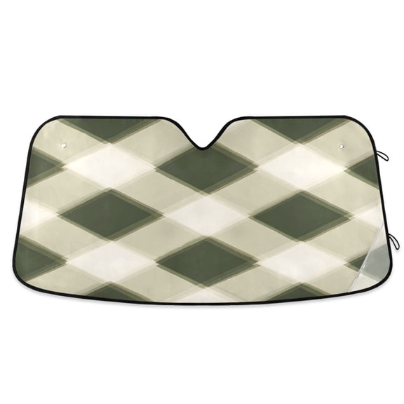 ALAZA Checkered Grid-d6 Windshield Sun Shade Car Foldable Sun Visor Block UV Rays Protector 53"x23.5"