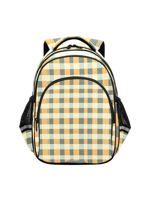 Checkered Grid-t2 School Backpack Elementary Bag Bookbag Travel Rucksack