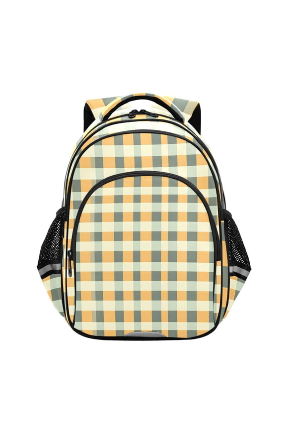 Checkered Grid-t2 School Backpack Elementary Bag Bookbag Travel Rucksack